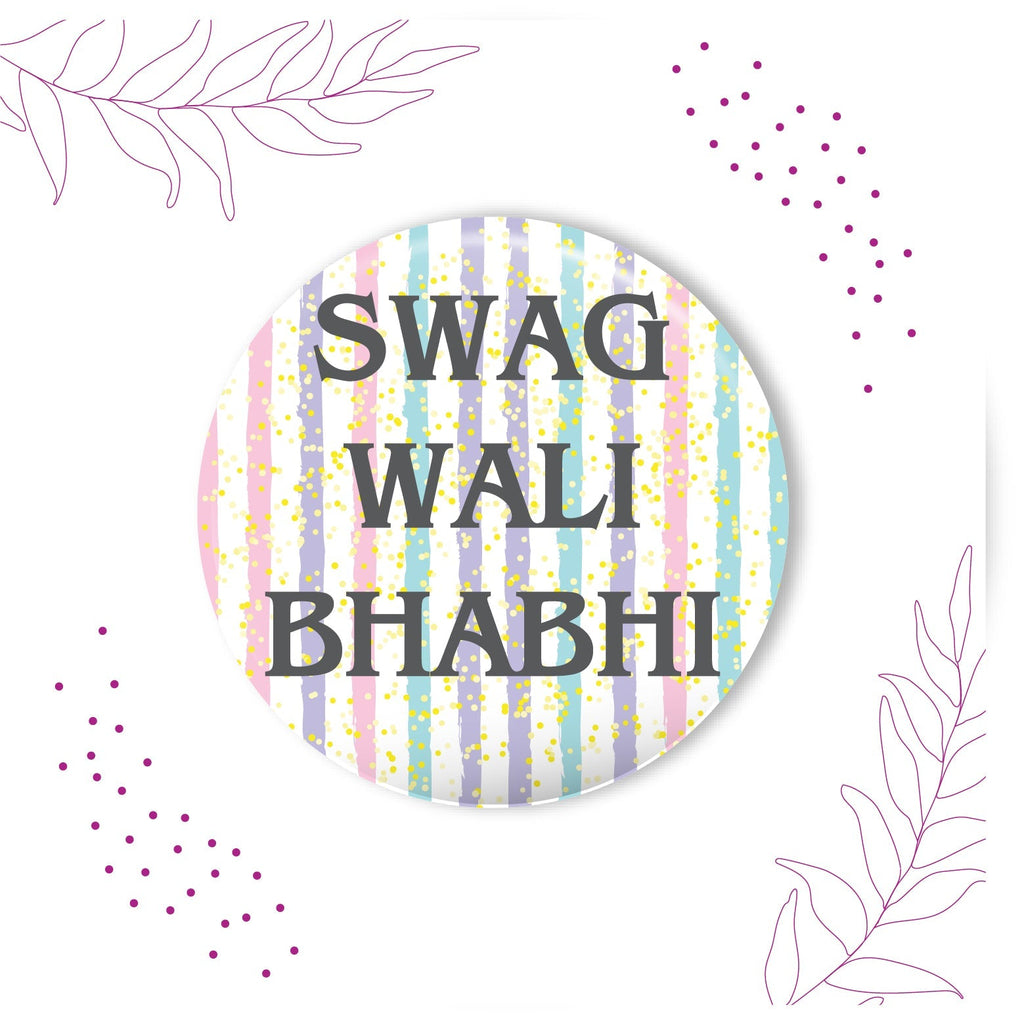 Indianvibez Swag Wali Bhabhi Metal Rakhi/Lumba with Fridge Magnet - Kids Rakhi - Distacart