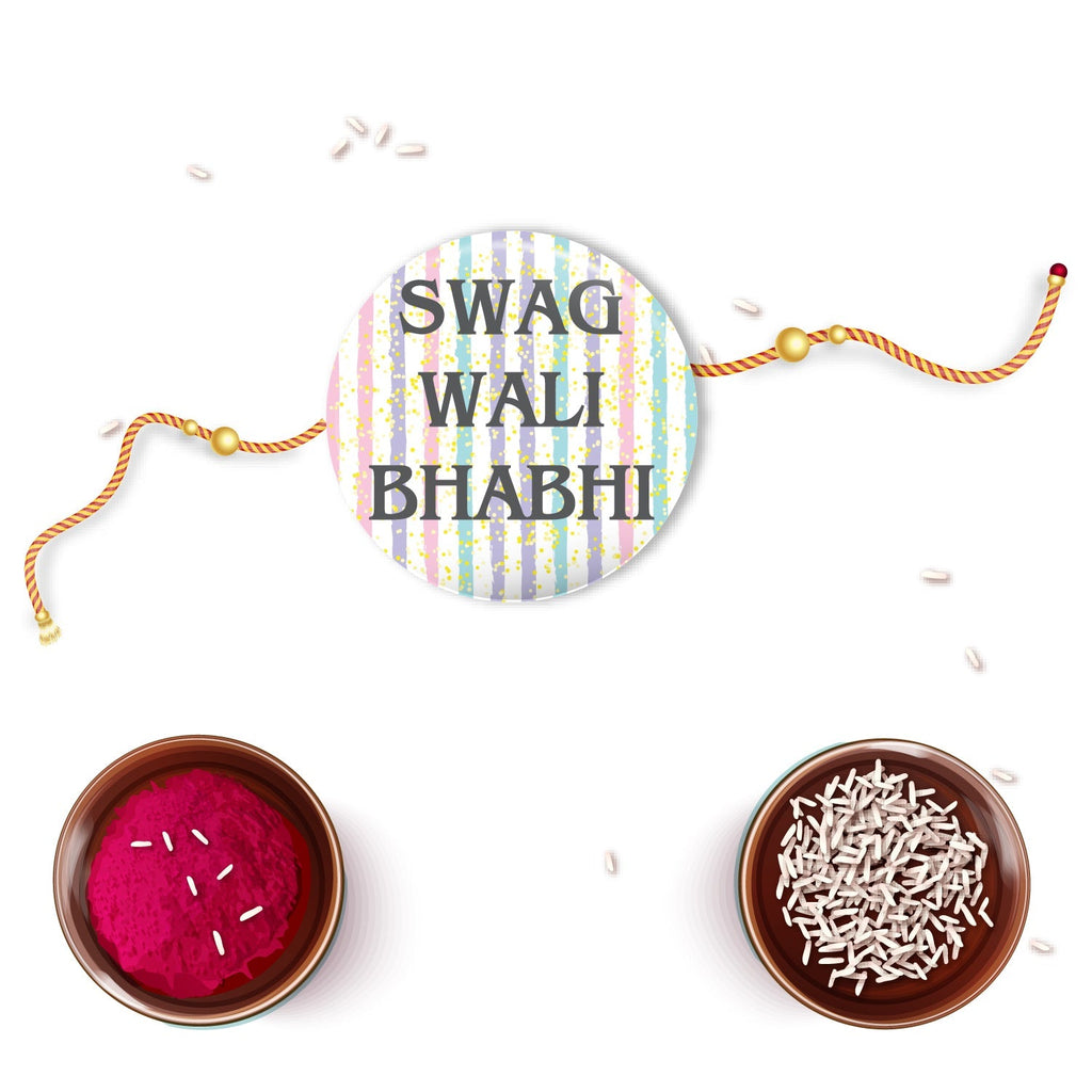 Indianvibez Swag Wali Bhabhi Metal Rakhi/Lumba with Fridge Magnet - Kids Rakhi - Distacart