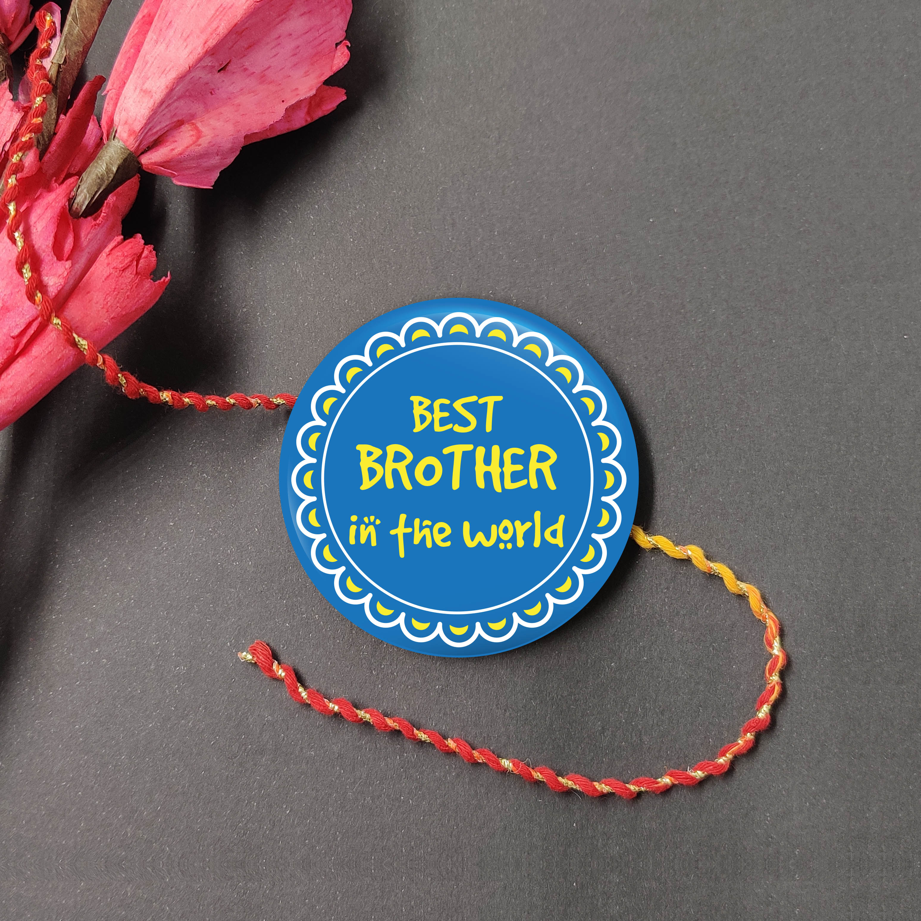 Indianvibez World Best Brother Metal Rakhi with Fridge Magnet - Kids Rakhi - Distacart