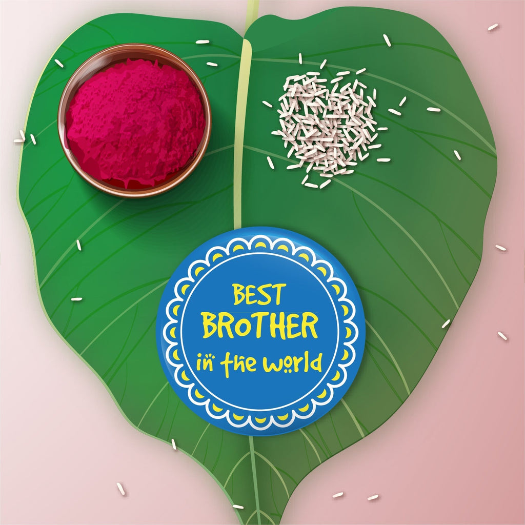 Indianvibez World Best Brother Metal Rakhi with Fridge Magnet - Kids Rakhi - Distacart