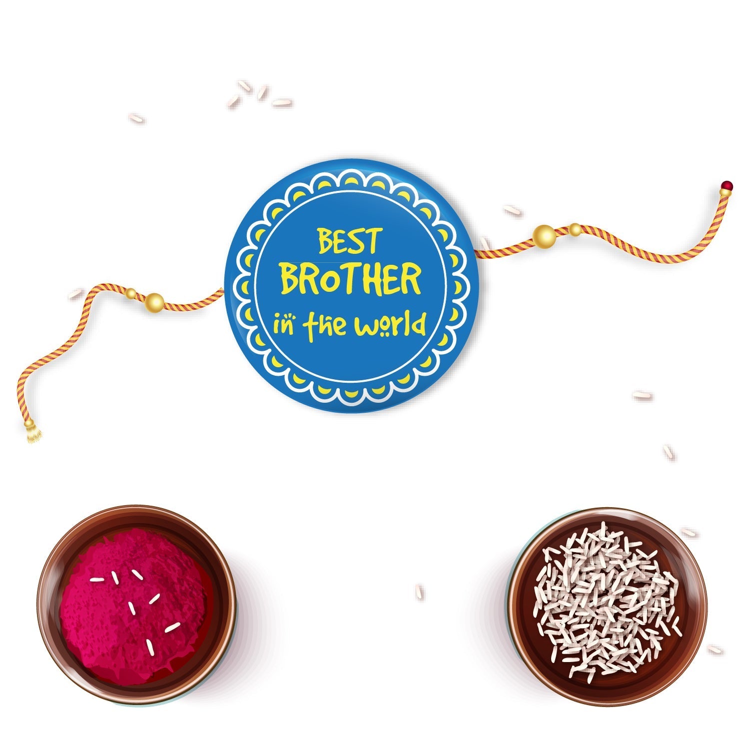 Indianvibez World Best Brother Metal Rakhi with Fridge Magnet - Kids Rakhi - Distacart