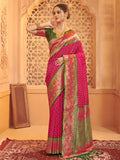 Anaita Rani Pink Silk Saree With Blouse Piece - Distacart
