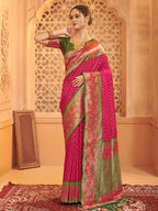 Anaita Rani Pink Silk Saree With Blouse Piece - Distacart