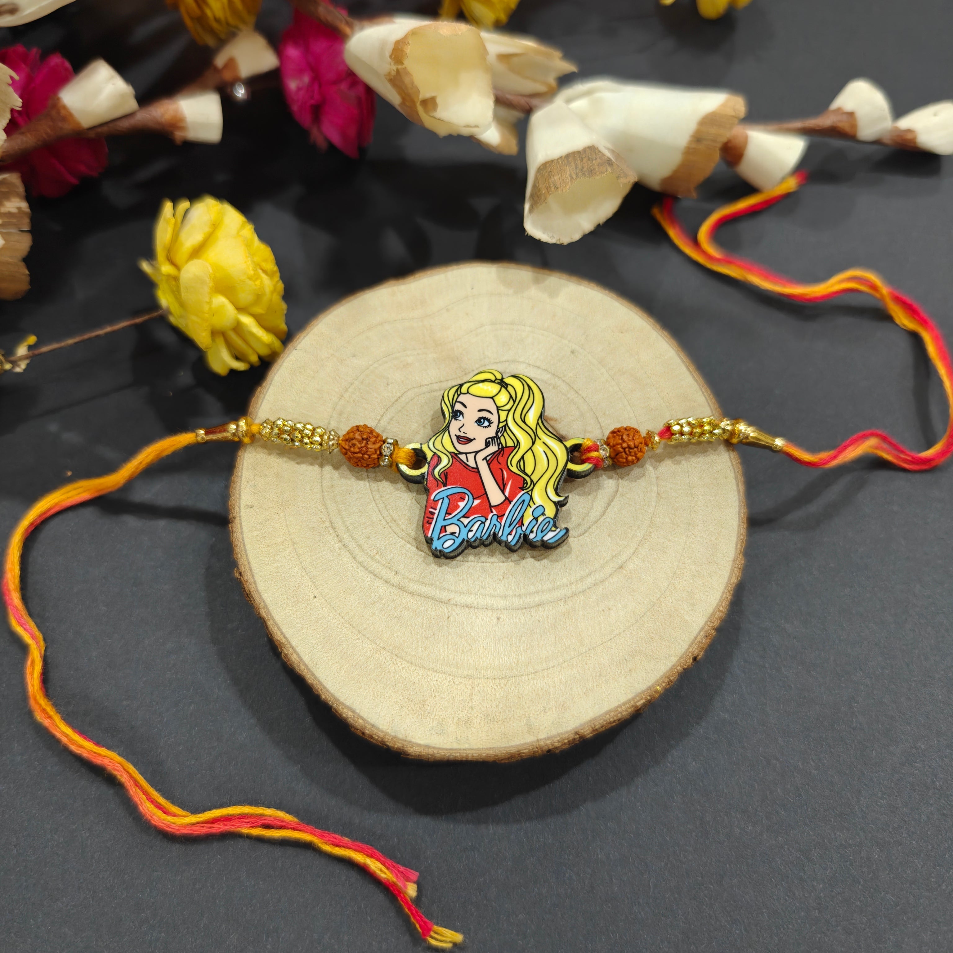 Indianvibez Barbie Wooden Rakhi - Kids Rakhi - Distacart
