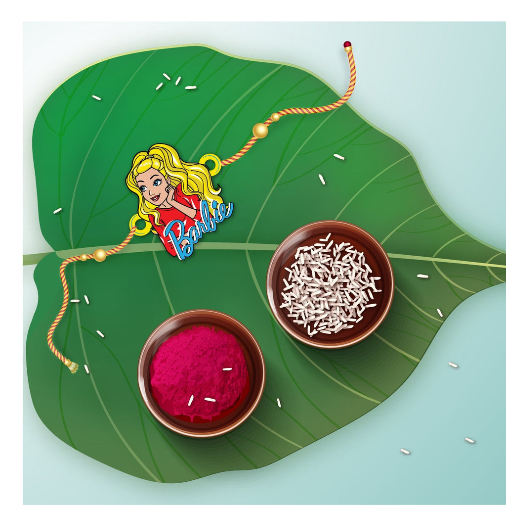 Indianvibez Barbie Wooden Rakhi - Kids Rakhi - Distacart