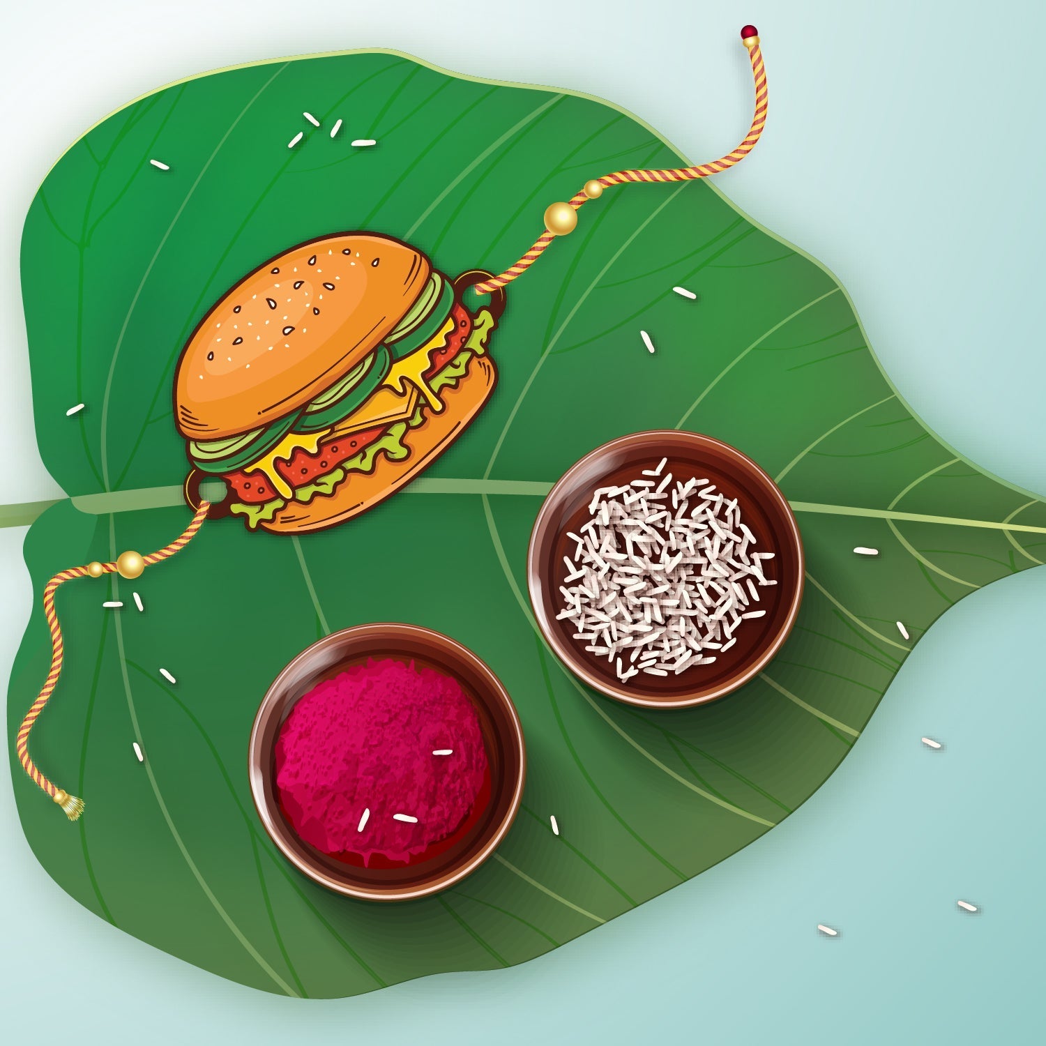 Indianvibez Burger Wooden Rakhi, Food Rakhi for Brother - Kids Rakhi - Distacart