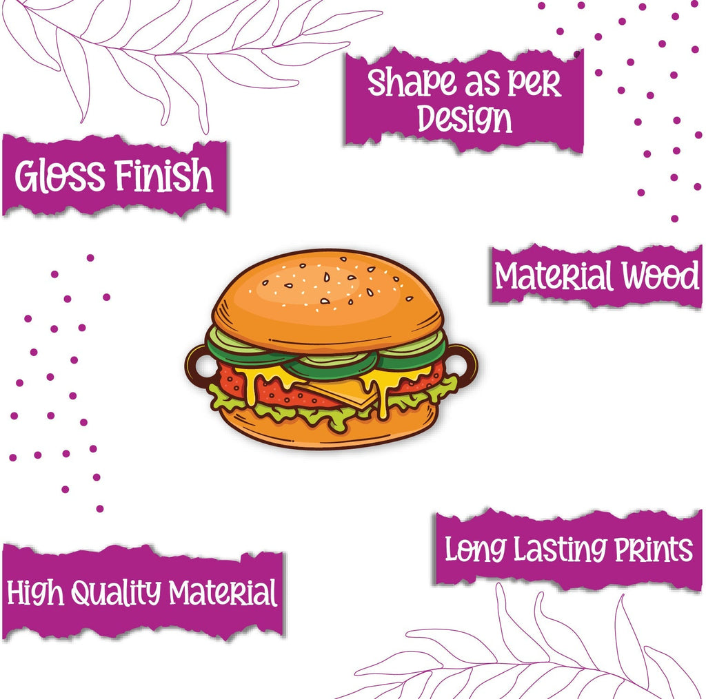 Indianvibez Burger Wooden Rakhi, Food Rakhi for Brother - Kids Rakhi - Distacart