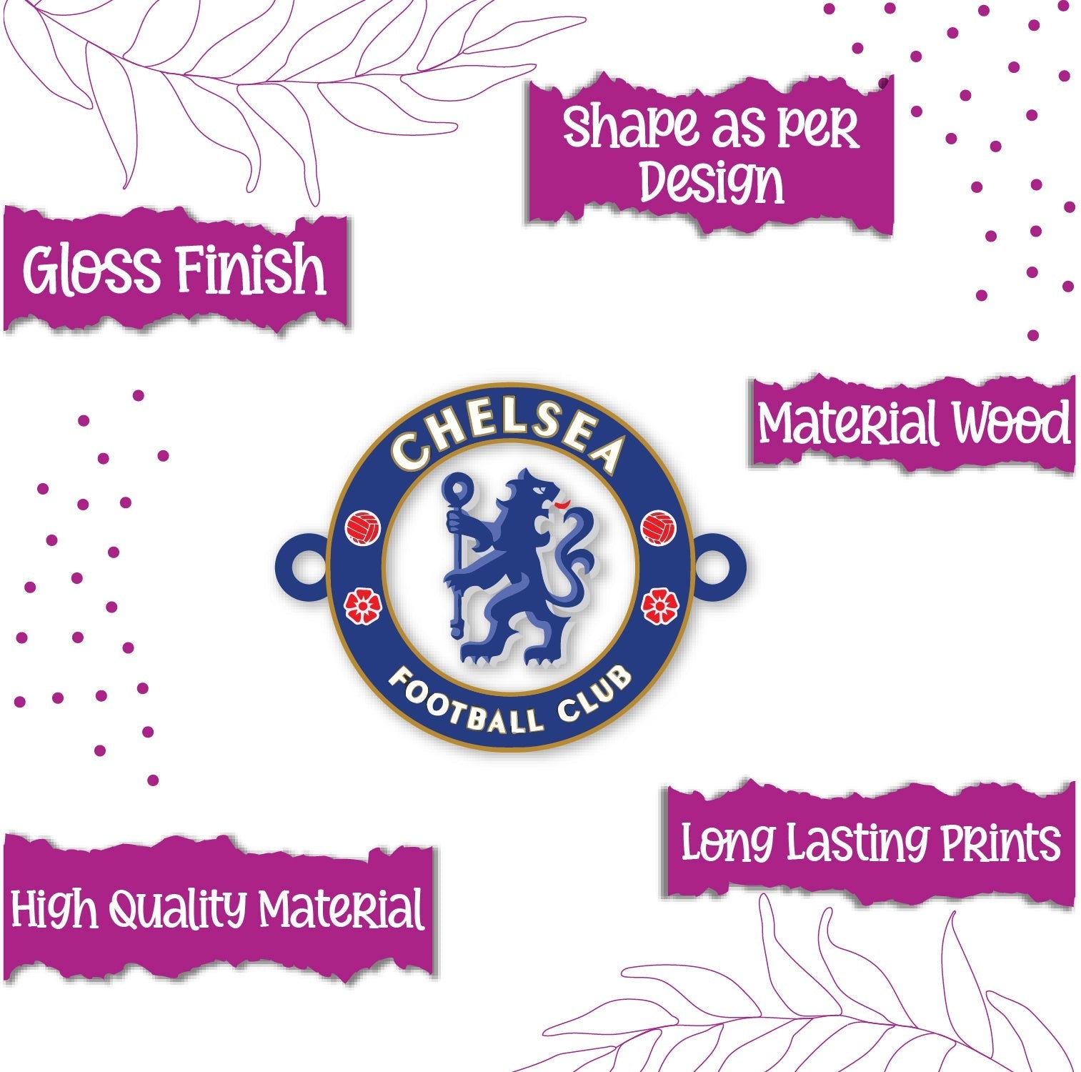 Indianvibez Chelsea Wooden Rakhi, Football Rakhi for Brother - Kids Rakhi