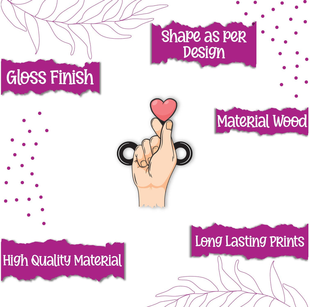 Indianvibez Korean Heart Wooden Rakhi, K-Pop Style Rakhi for Brother - Kids Rakhi - Distacart