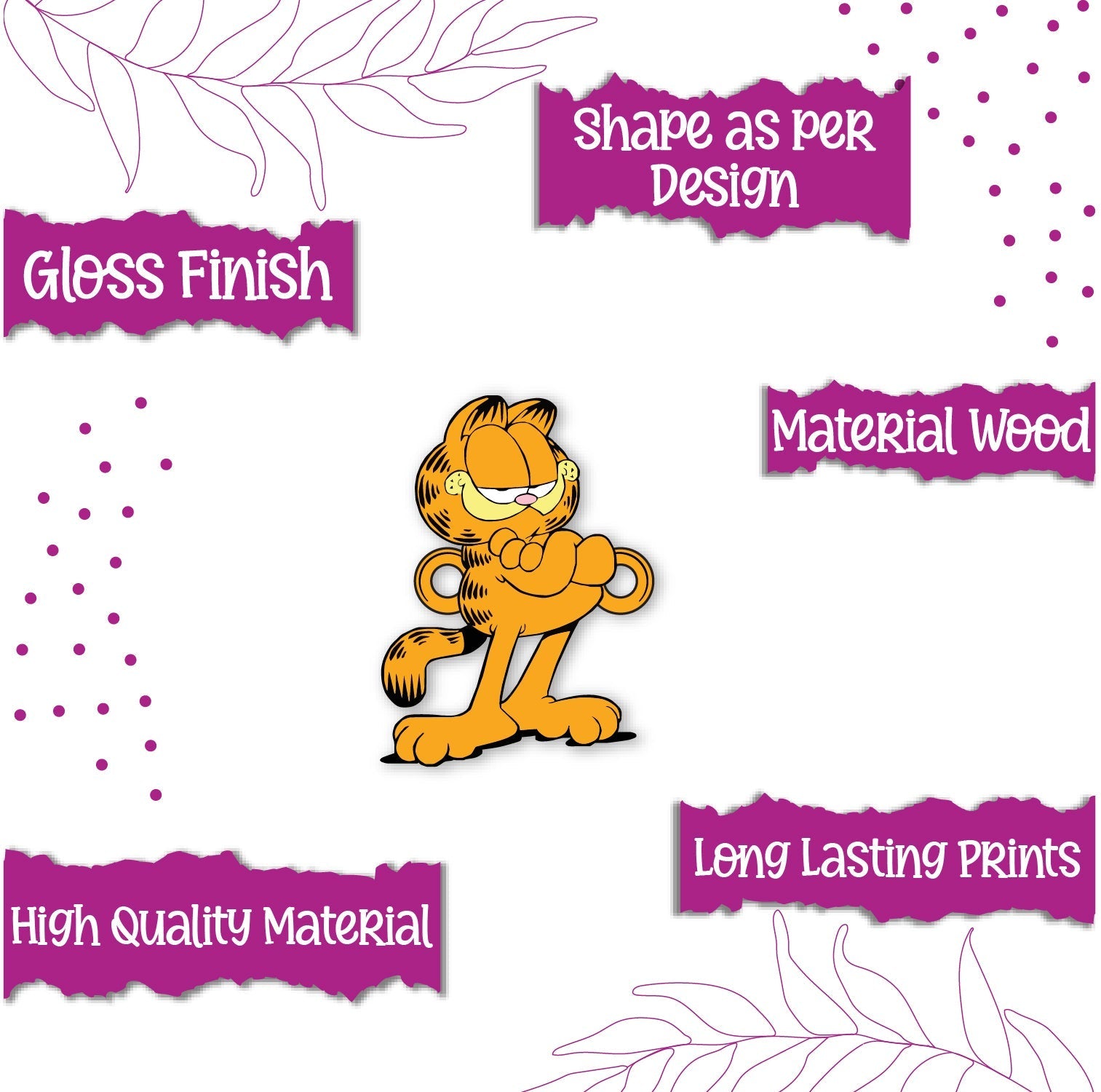 Indianvibez Garfield Wooden Rakhi, Cartoon Rakhi for Brother - Kids Rakhi