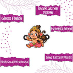 Indianvibez Lord Hanuman Wooden Rakhi for Brother, Divine & Spiritual Rakhi for Bhai , Bhaiya - Kids Rakhi