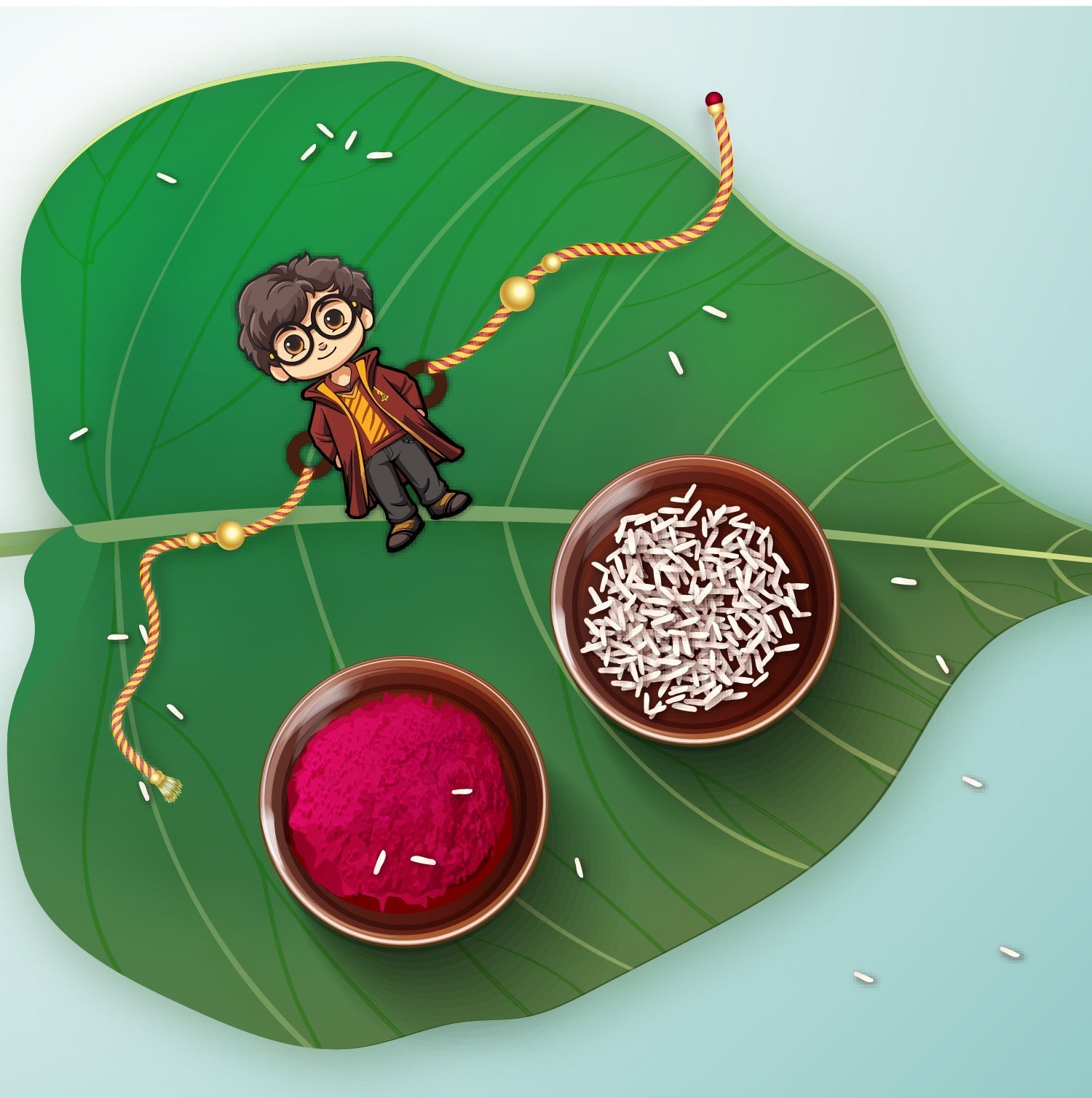 Indianvibez Harry Potter Wooden Rakhi, Character Rakhi for Brother - Kids Rakhi