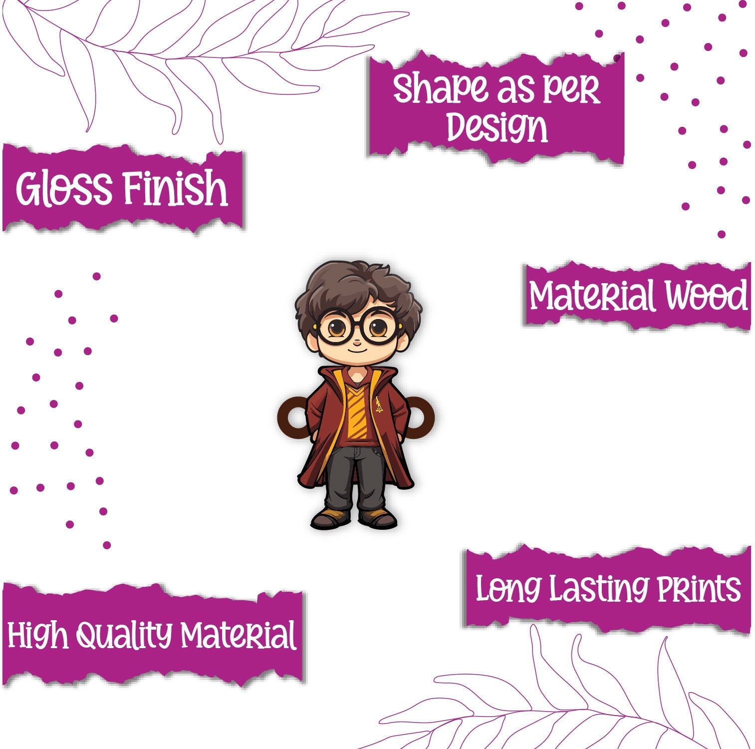 Indianvibez Harry Potter Wooden Rakhi, Character Rakhi for Brother - Kids Rakhi