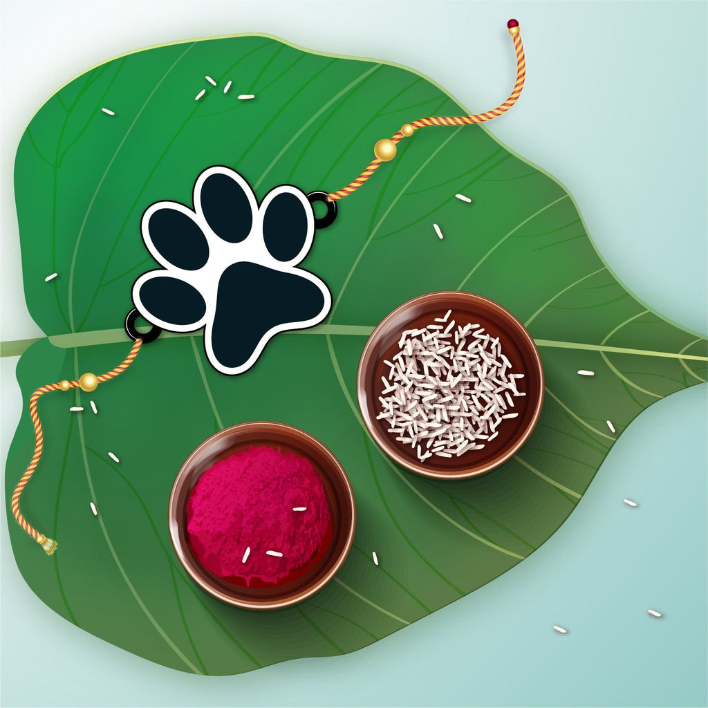 Indianvibez Dog Paw Wooden Rakhi, Cute Pet Animal Themed Rakhi for Brother - Kids Rakhi - Distacart