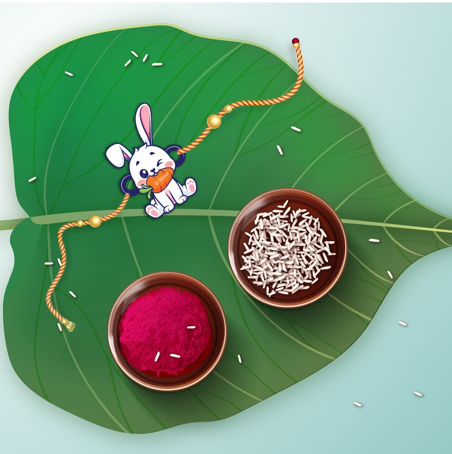 Indianvibez Rabbit Wooden Rakhi, Cute Animal Rakhi - Kids Rakhi - Distacart
