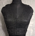 Kia Fashions Black Crush Tissue Self Design Readymade Blouse - Distacart