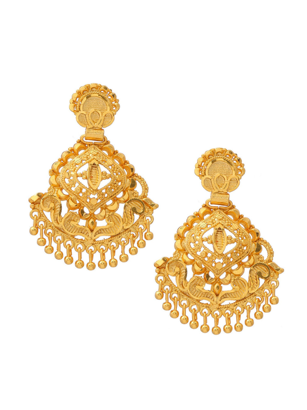 Ruby Raang Traditional Gold Earrings - Distacart