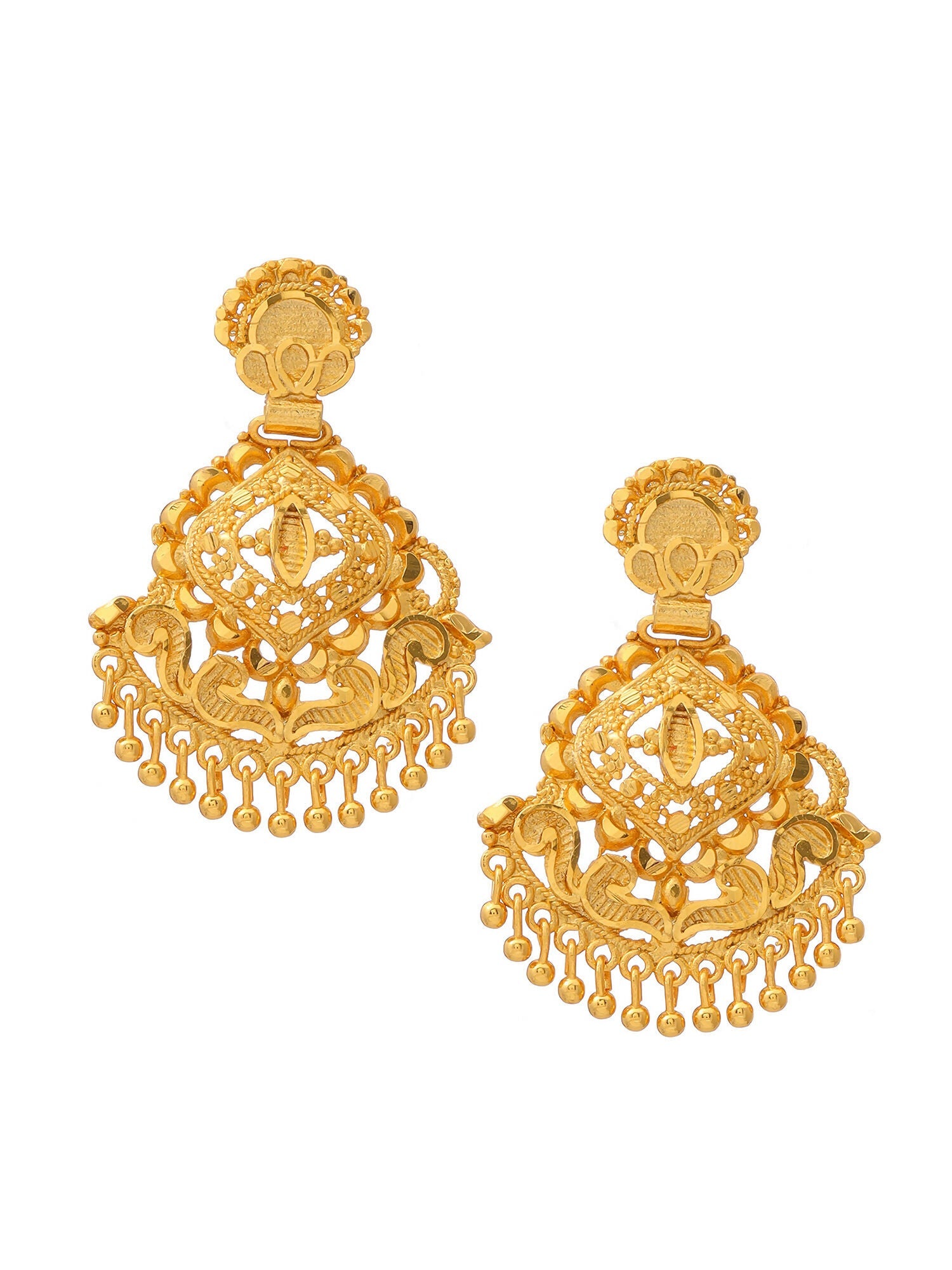 Ruby Raang Traditional Gold Earrings - Distacart