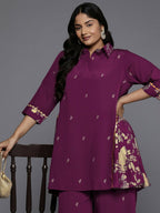 Ahalyaa Women's Traditional wear Co-ords - Purple - Distacart