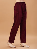Placement Hand Embroidered Chanderi Kurta With Pant & Dupatta, Multicolor - Hiral Fashion - Distacart