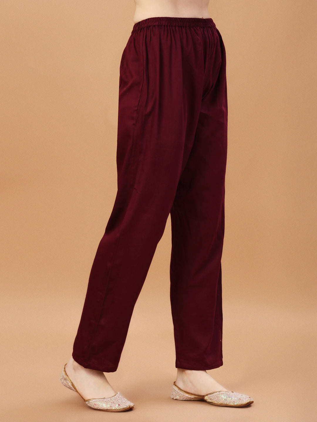 Placement Hand Embroidered Chanderi Kurta With Pant & Dupatta, Multicolor - Hiral Fashion - Distacart