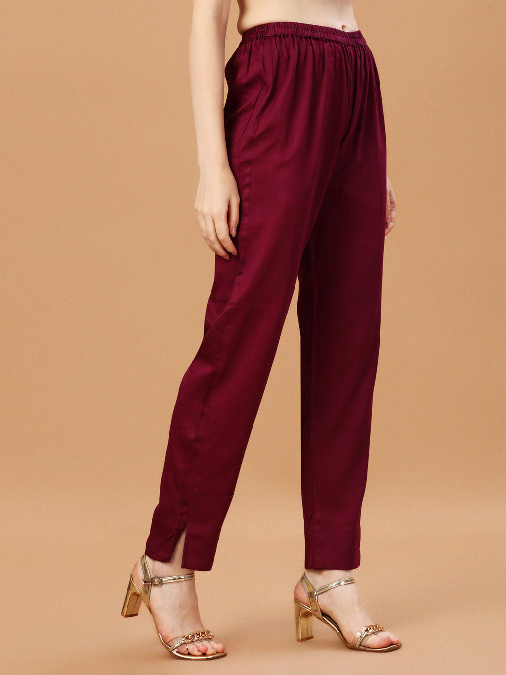 Hand Embroidered Wine Kurta With Pant & Dupatta, Multicolor - Hiral Fashion - Distacart
