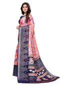 Vamika Navy Blue Chiffon Brasso Bollywood Style Woven Saree (KARUNA NAVY) - Distacart