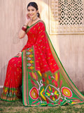 Anaita Red Silk Saree With Blouse Piece - Distacart