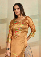 Prazu Fashion Mustard Printed Cotton Reyon Kurta Pant Set - Distacart