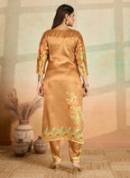 Prazu Fashion Mustard Printed Cotton Reyon Kurta Pant Set - Distacart