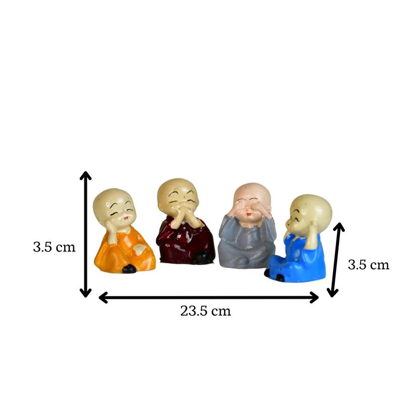 Sowpeace Resin Mini Monk Set of 4 - Distacart