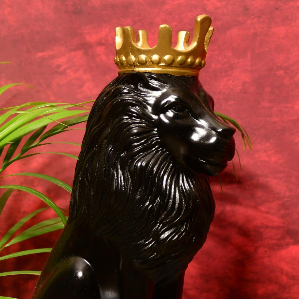 Sowpeace Black Lion Showpiece - Distacart