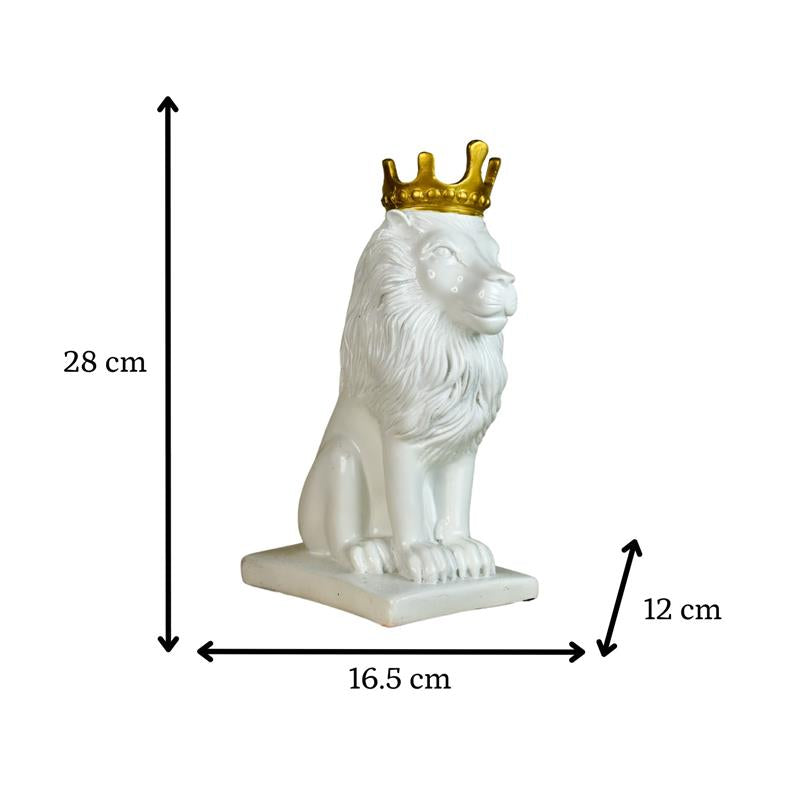 Sowpeace White Lion Showpiece - Distacart