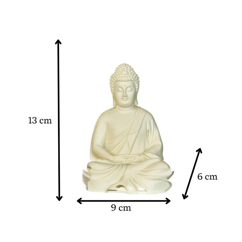 Sowpeace White Resin Buddha - Distacart