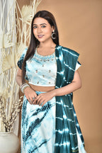 Morchari Women Tai Dai And Hand Embroidery Lehenga-Green