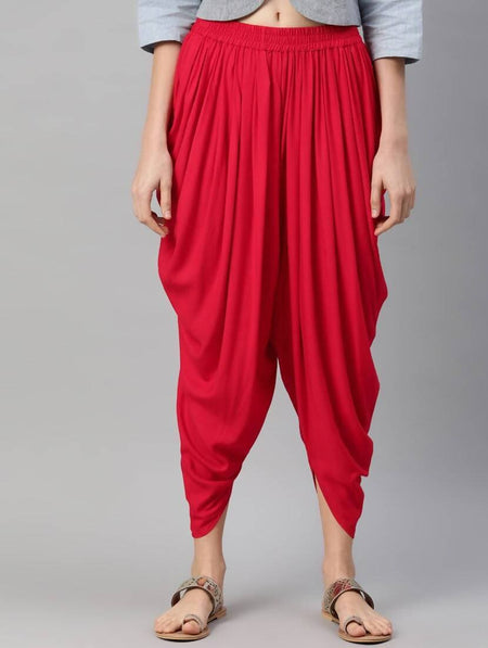 Cheera Women’s Red Dhoti Pant CH10D