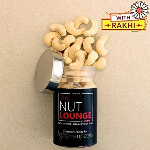 Sleek American Diamond Rakhi And Cashew Jar - Distacart