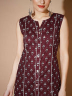 Myshka Women Rust Floral Kurta & Trousers - Distacart