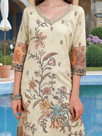 Joban Fashion Off White Position Digital Print With Position Foil Kurta Set - Distacart