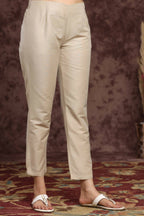 Juniper Women Sandgrey Poly Silk Solid Slim Fit Pant/Slim Pant - Distacart