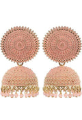 Mominos Fashion Joharkamal Gold-Plated Meenakari Jhumkas For Women & Girls (Peach) - Distacart