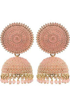 Mominos Fashion Joharkamal Gold-Plated Meenakari Jhumkas For Women & Girls (Peach) - Distacart