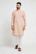 Ethnic India Pink Men's Kurta Striped Polyester