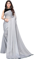 Vamika Georgette With Sequence Grey Light Weight Trendy Look Bollywood Style Saree