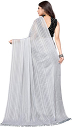 Vamika Georgette With Sequence Grey Light Weight Trendy Look Bollywood Style Saree