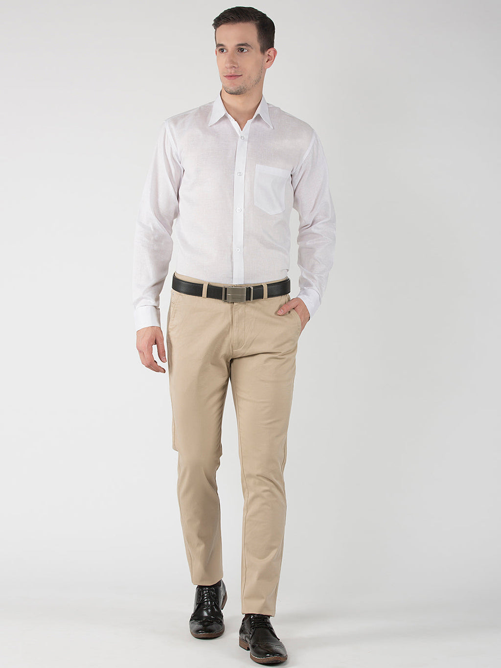 RIAG White Men's Full Sleeves White Shirt - Distacart