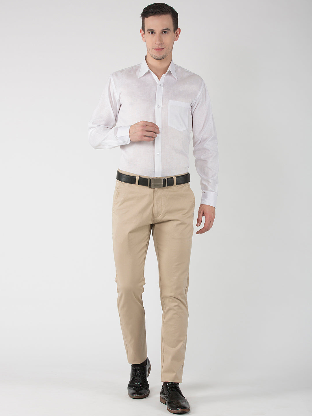 RIAG White Men's Full Sleeves White Shirt - Distacart