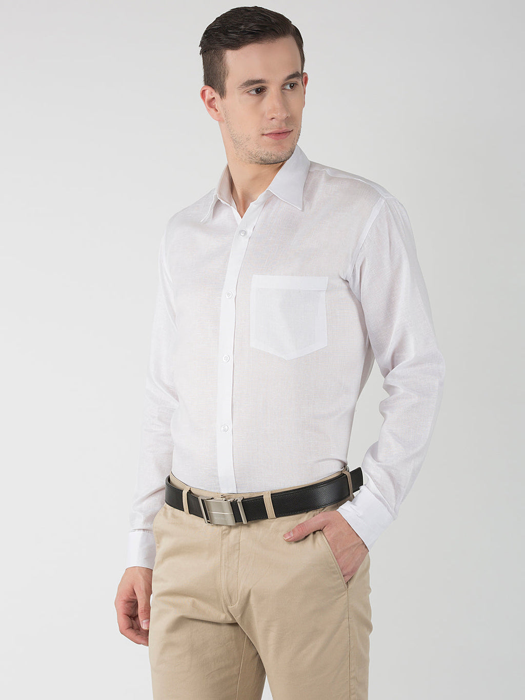 RIAG White Men's Full Sleeves White Shirt - Distacart