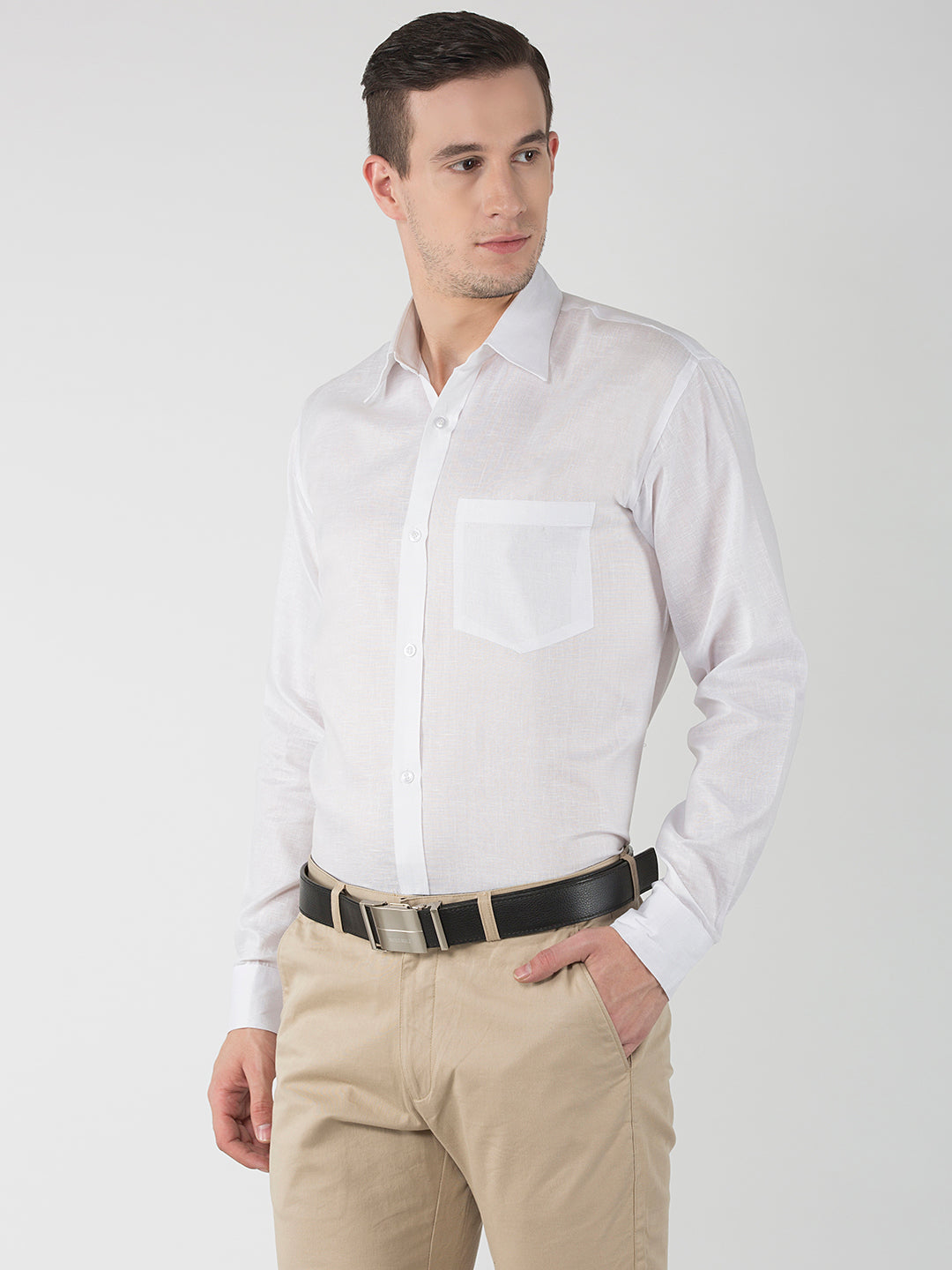 RIAG White Men's Full Sleeves White Shirt - Distacart