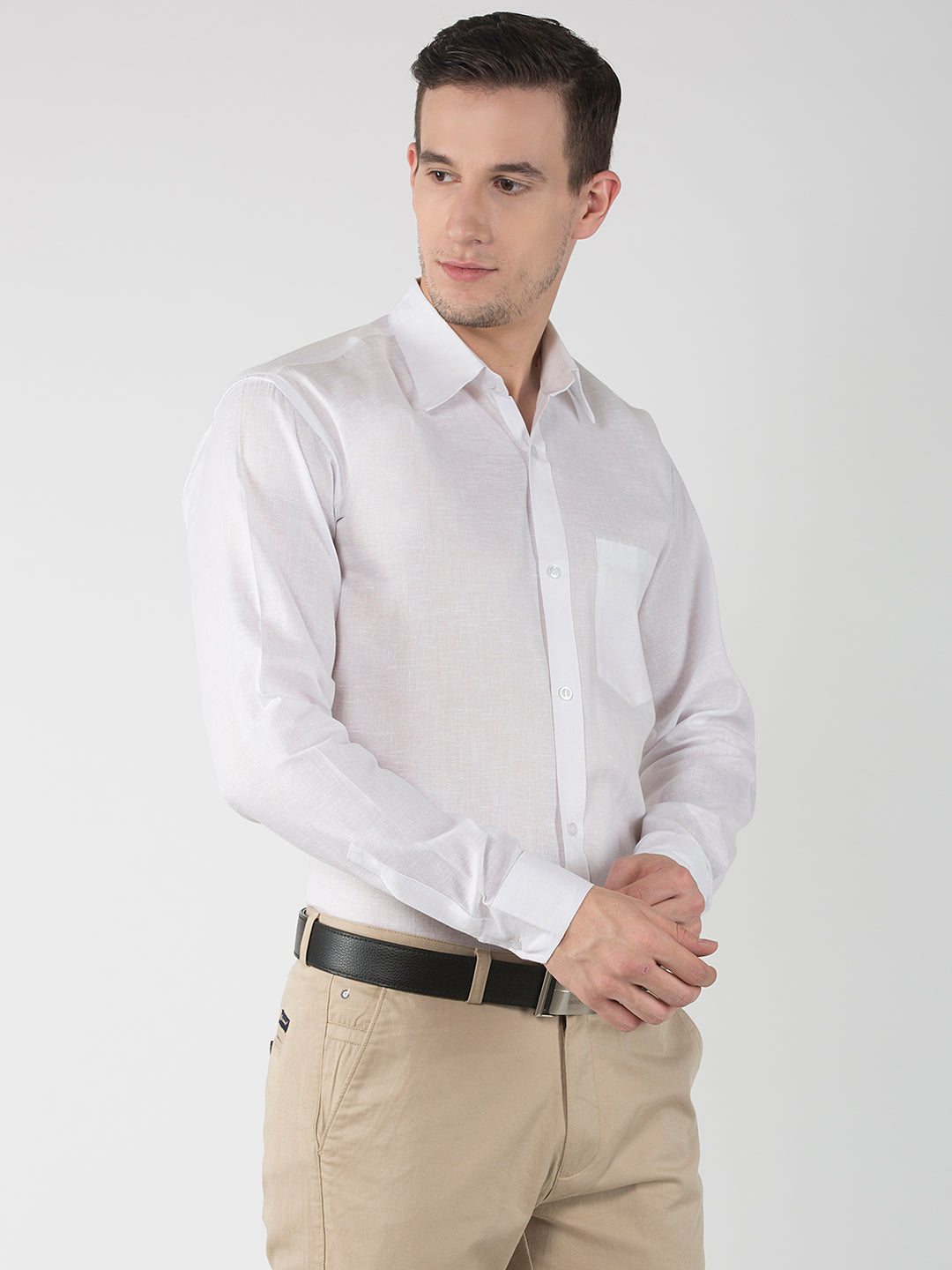 RIAG White Men's Full Sleeves White Shirt - Distacart